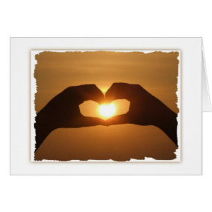 Heart Händer Sunset Hälsningskort
