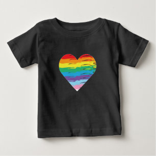 HEART HBTQIA Regnbågsflagga, Gay Pride T-Shirt