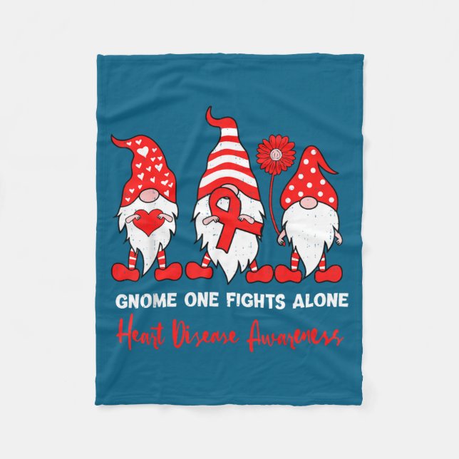 Heart Health Gnome Heart Disease Awareness Chd Red Fleecefilt (Framsidan)