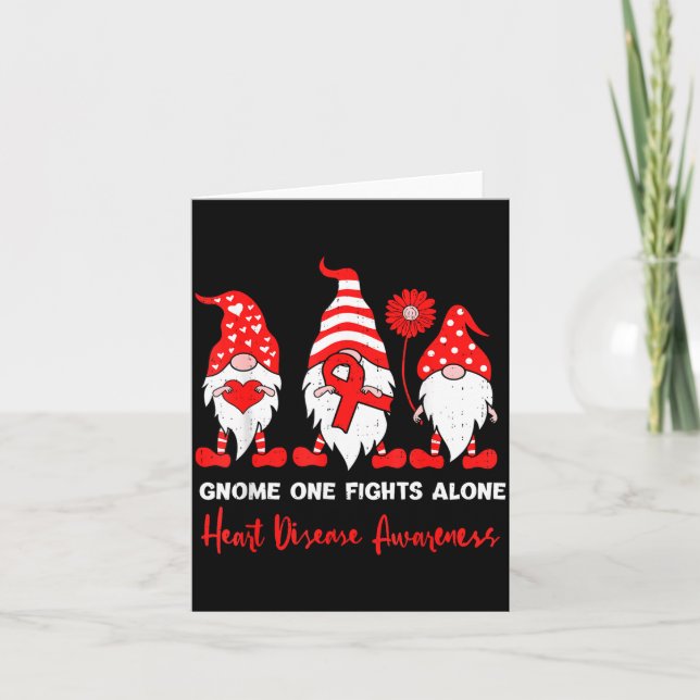 Heart Health Gnome Heart Disease Awareness Chd Red Kort (Framsida)