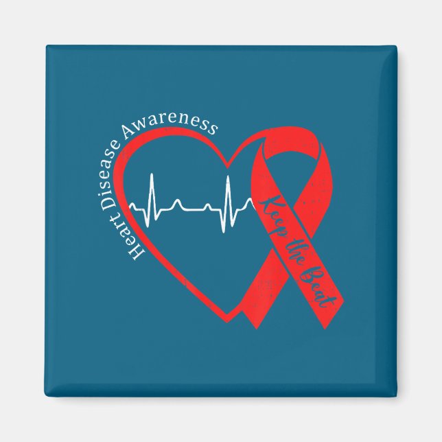 Heart Health Heart Disease Awareness Chd Heartbeat Magnet (Framsidan)