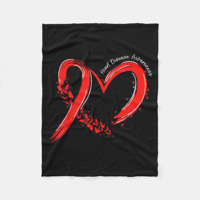 Heart Health Heart Disease Awareness Chd Mens Wome Fleecefilt (Framsidan)