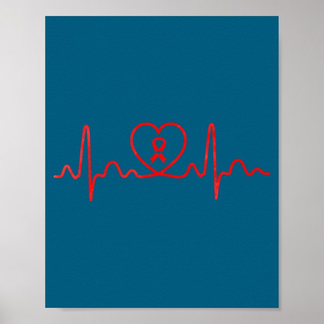 Heart Health Heart Disease Awareness Heartbeat Chd Poster (Framsidan)
