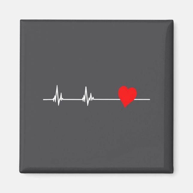 Heart Health Heart Disease Awareness Heartbeat Wom Magnet (Framsidan)