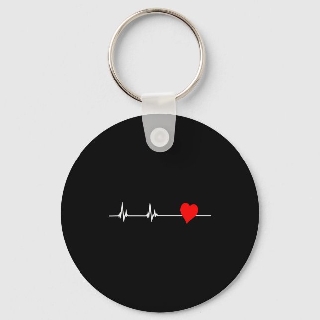 Heart Health Heart Disease Awareness Heartbeat Wom Nyckelring (Framsida)