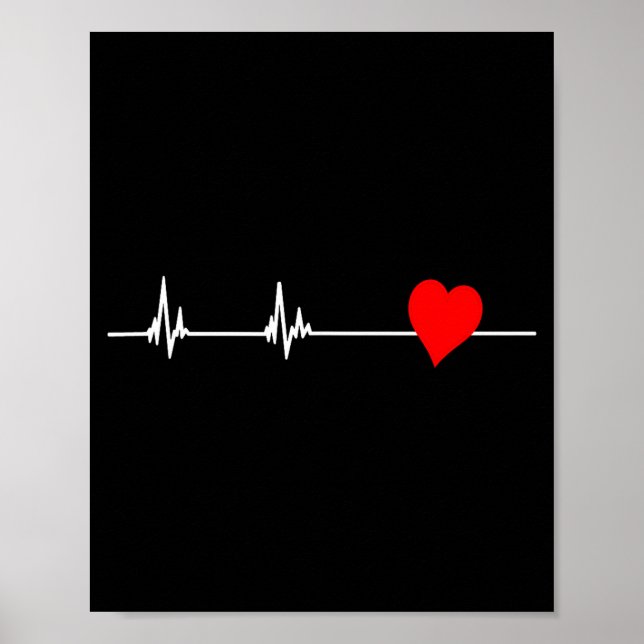 Heart Health Heart Disease Awareness Heartbeat Wom Poster (Framsidan)