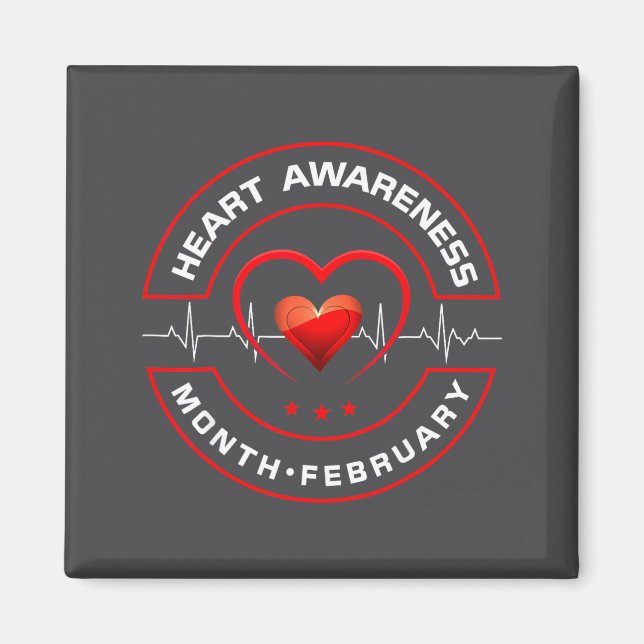 Heart Health Month February American Heart Health  Magnet (Framsidan)