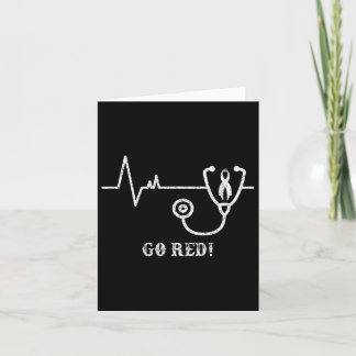 Heart Health Month Go Red Costume Heartslag Gift D Kort