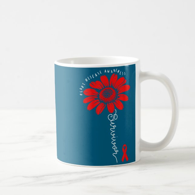 Heart Health Survivor Heart Disease Awareness Chd  Kaffemugg (Höger)