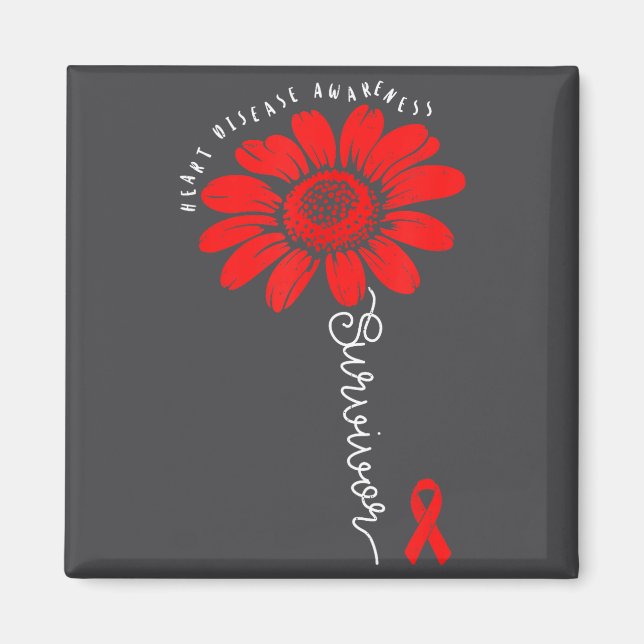 Heart Health Survivor Heart Disease Awareness Chd  Magnet (Framsidan)