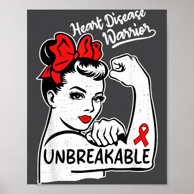 Heart Health Warrior Heart Disease Awareness Chd W Poster (Framsidan)