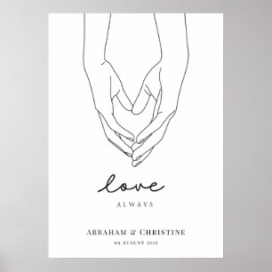 Heart Holding lite Händer Poster