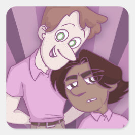 HEART HOLLOW Zeke & Lewis (förpackning med Sticker Fyrkantigt Klistermärke