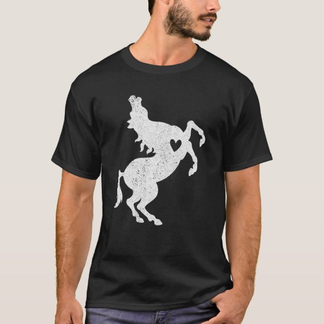 Heart Horse Graphic Horse Lover Equestrian Rider H T Shirt (Framsida)