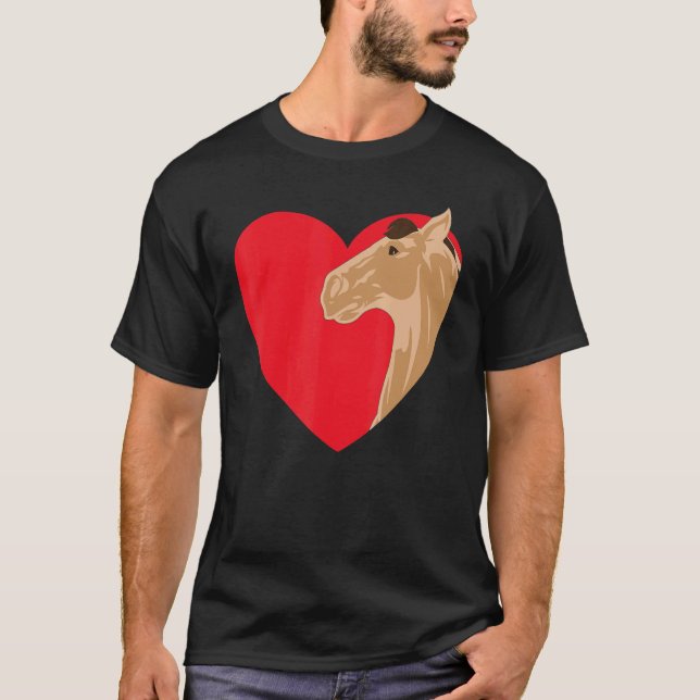 Heart Horse Head Equestrian Kärlek Riding Horse Kä T Shirt (Framsida)