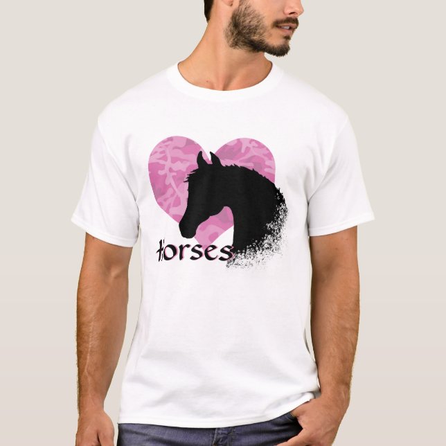 Heart Horse III (rosa camo) Tee (Framsida)