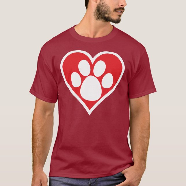 Heart Hund Tass (Mörk) T-shirt (Framsida)
