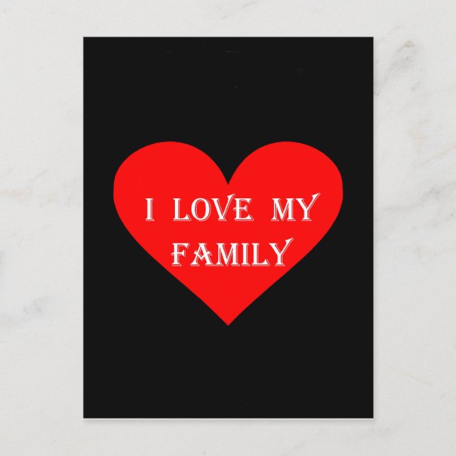 Heart I Kärlek min familj Vykort (Framsida)