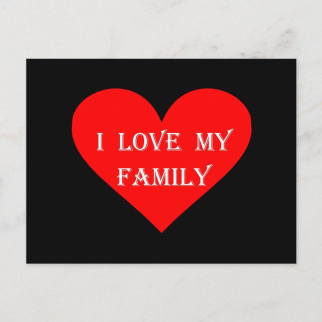 Heart I Kärlek min familj Vykort (Framsida)