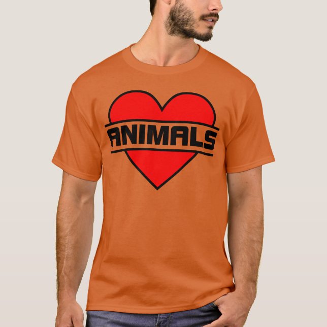 Heart I love animals for real love for ANIMALS gif T Shirt (Framsida)