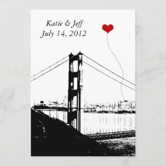 Heart i San Francisco Golden Grind Bridge Inbjudningar