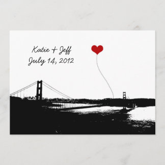 Heart i San Francisco Golden Grind Bridge Inbjudningar