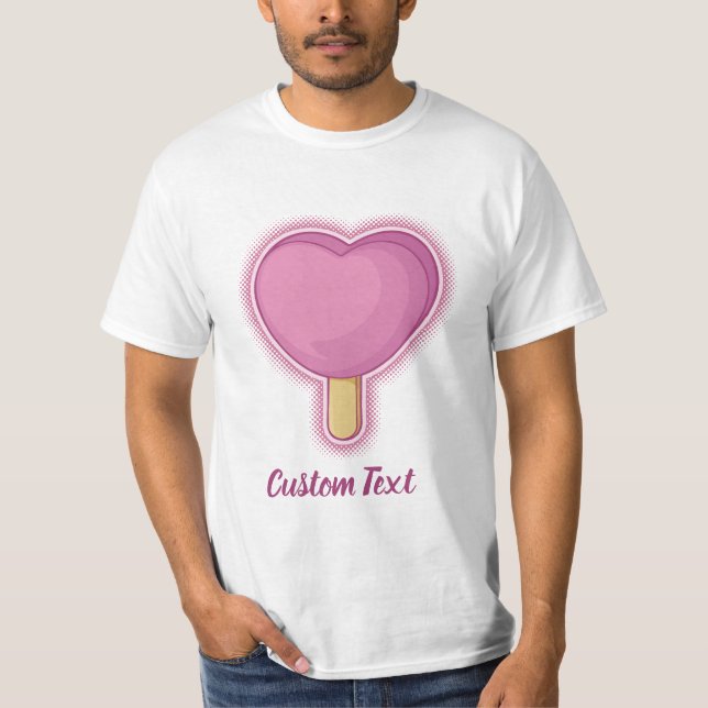 Heart Ice Cream Stick T Shirt (Framsida)