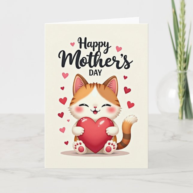 Heart Image Loving Mothers Day Card Kort (Framsida)