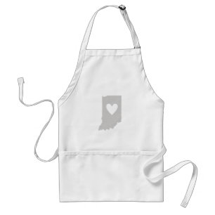 Heart Indiana Shaped Grått Indianan Kärlek Hoosi Förkläde