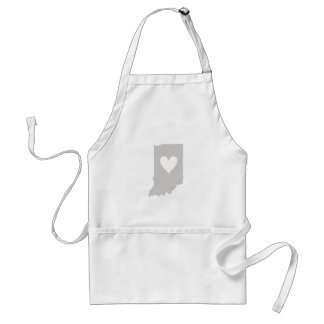 Heart Indiana Shaped Grått Indianan Kärlek Hoosier Förkläde