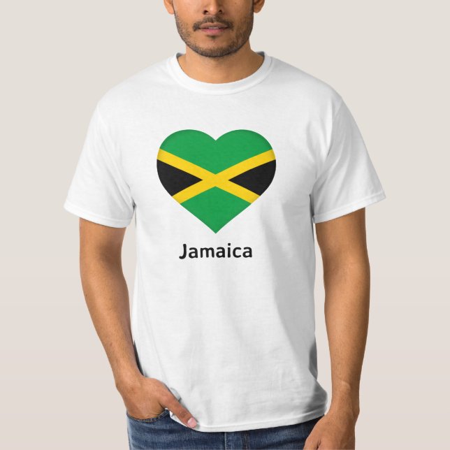 Heart - Jamaica Flagga T Shirt (Framsida)