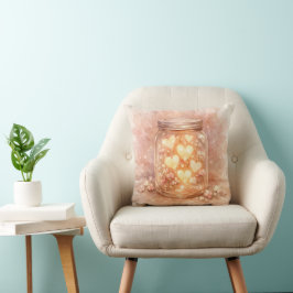 Heart Jar Pillow - Romantic Glow Accent Kudde