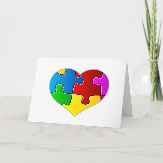 Heart Jigszawa Puzzle Kort (Framsida)