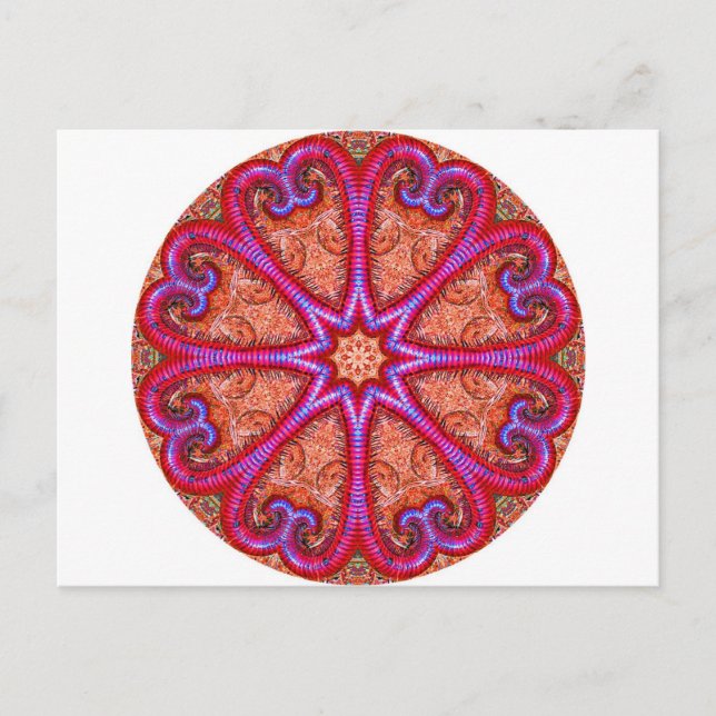 Heart Kaleidoscope Vykort (Framsida)