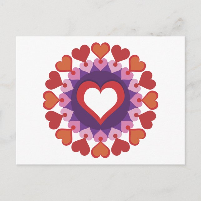 Heart Kaleidoscope Vykort (Framsida)