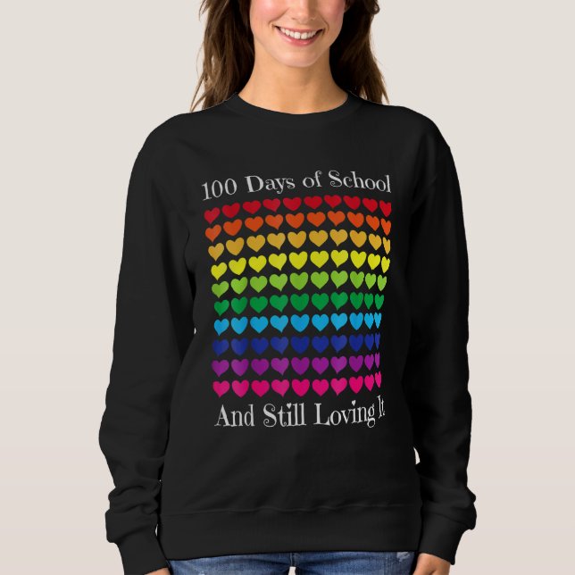 Heart Kärlek 100 dagars skollärarflicka T Shirt (Framsida)