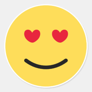 Heart Kärlek Ansikte Sticker Bundle Runt Klistermärke