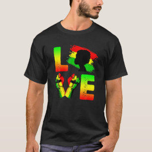 Heart Kärlek Black History Month African American T Shirt