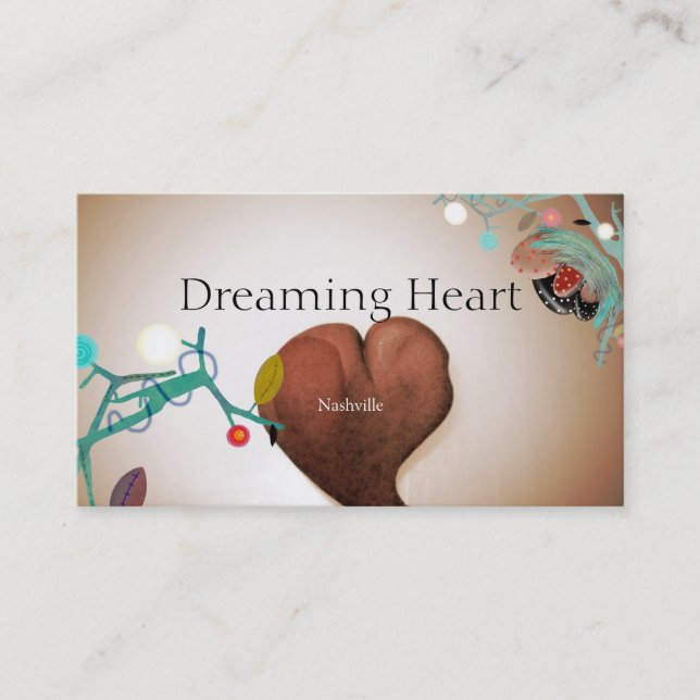 Heart Kärlek Dreaming Visitkort (Framsida)