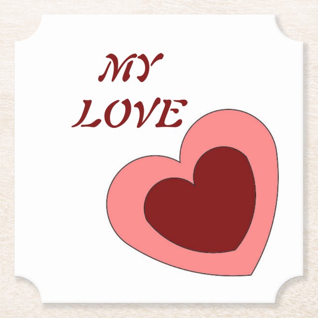 HEART KÄRLEK GIRLFRIEND WIFE ANNIVERSARY GIFT PART UNDERLÄGG PAPPER (Framsida)