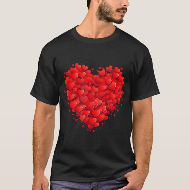 Heart Kärlek Graphic Valentines day T Shirt (Framsida)