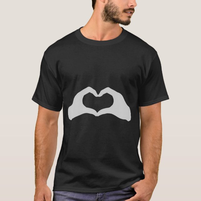 Heart Kärlek Händer undertecknar Valentineser för  T Shirt (Framsida)