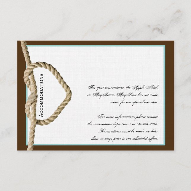 Heart Kärlek Knot Westernare Bröllop-kort Tilläggskort (Framsida)