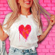 Heart Kärlek Modern Watercolor Artsy Valentine Day T Shirt (Skapare uppladdad)