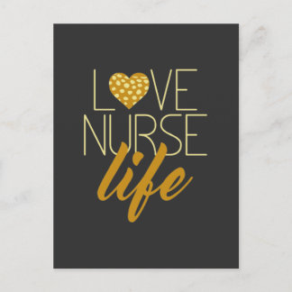 Heart Kärlek Nurse Life Meddelande Vykort