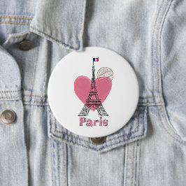 Heart Kärlek Paris Button Knapp