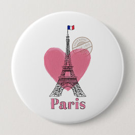 Heart Kärlek Paris Button Knapp