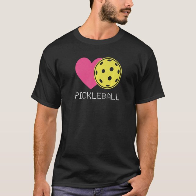 Heart Kärlek Pickleball T Shirt (Framsida)