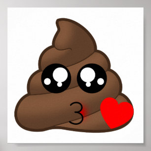 Heart Kärlek Poop Emoji Poster