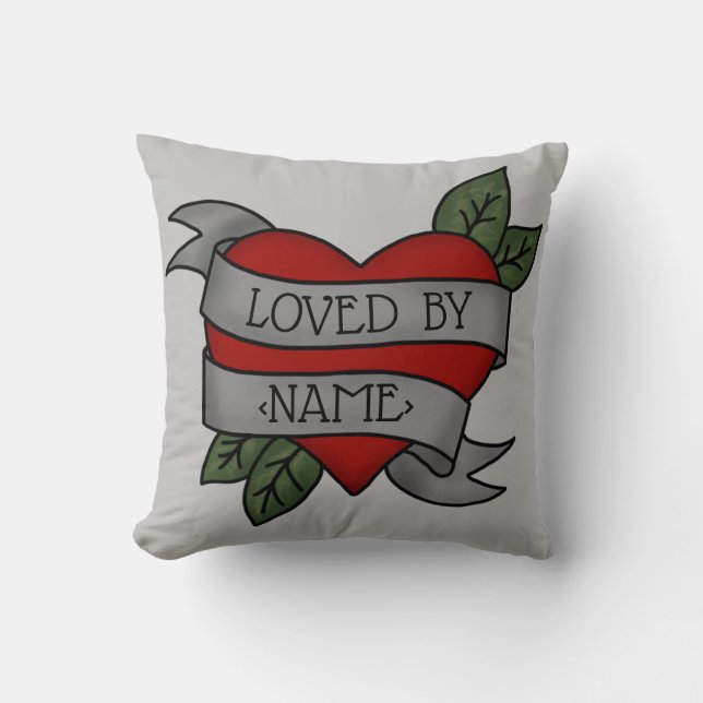 Heart Kärlek Sash Cushion Kudde (Framsida)